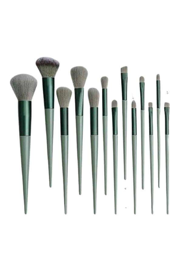 Dayanıklı Makyaj Fırçası Seti 13 Parça Yumuşak Kıllı Fırçalar Allık Fondöten Far Fırçası - Görsel 5