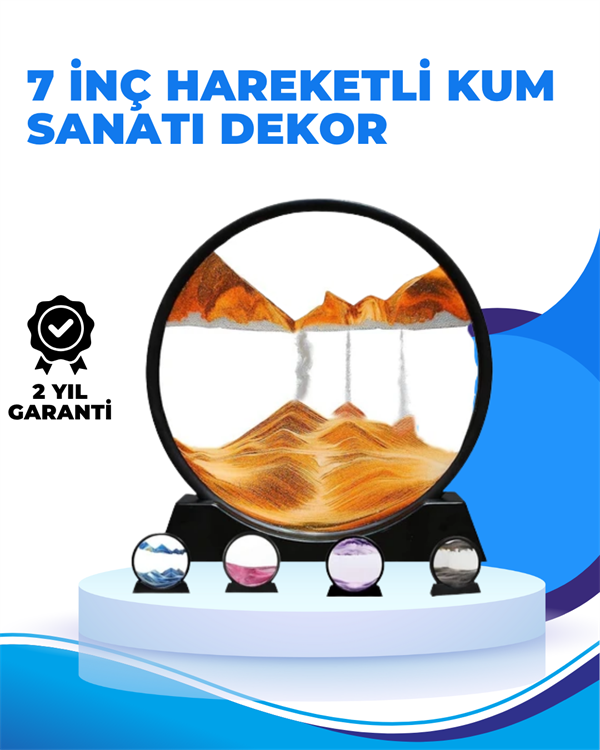 Döndürülebilir Dinamik Kum Tablosu – Stres Giderici Yüksek Kaliteli Cam ve Doğal Kum ile Sanatsal Masa Dekoru