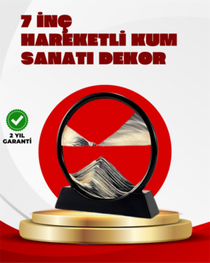 Rahatlatıcı Kum Sanatı – Yuvarlak Cam Çerçeveli Hareketli Kum Resmi Ofis ve Ev İçin Etkileşimli Masaüstü Süs