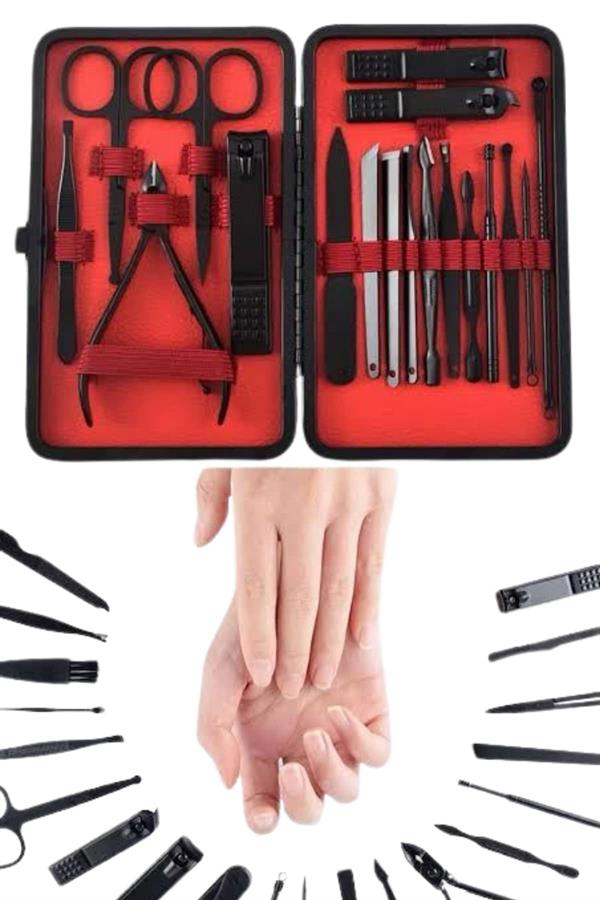 17 Parça Manikür Pedikür Seti El Ayak Bakım Seti Tırnak Makası Törpü - Görsel 3