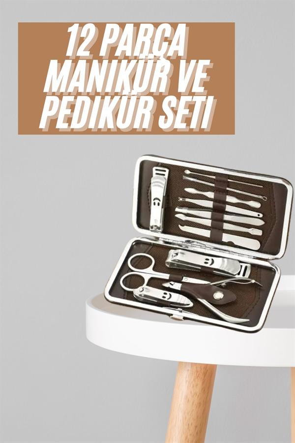 Tırnak Bakım Seti Tırnak Düzeltme Batık 12 Parça Çanta Tipi Manikür Pedikür - Görsel 2