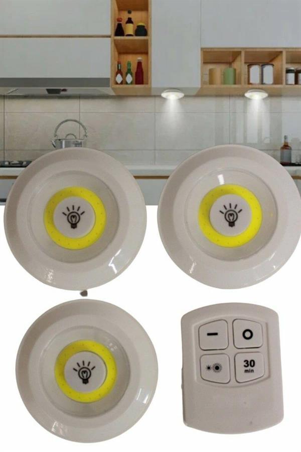 Kablosuz Pilli Işıldak Masa Lambası Mutfak Tezgah Altı Banyo Dolabı Dolap İçi - Görsel 4