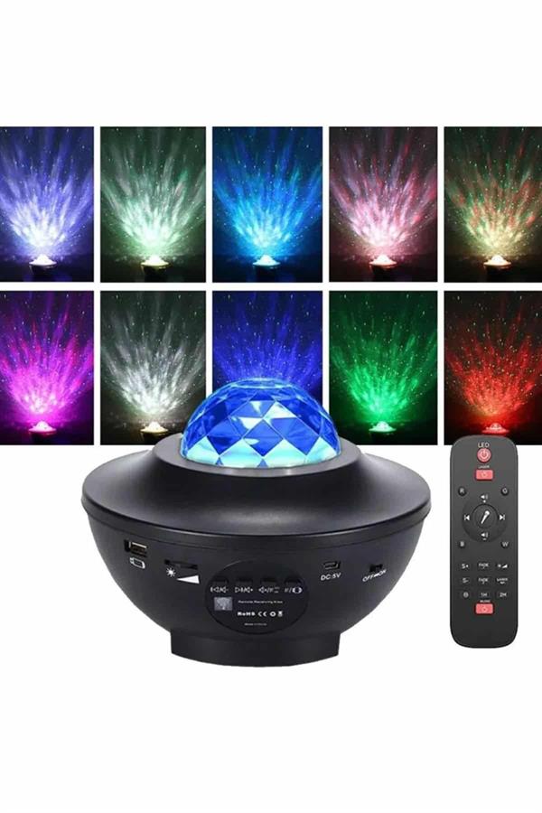 Dönen Işıklı Disko Topu Projektör Müzik Çalarlı Disco Speaker - Görsel 3