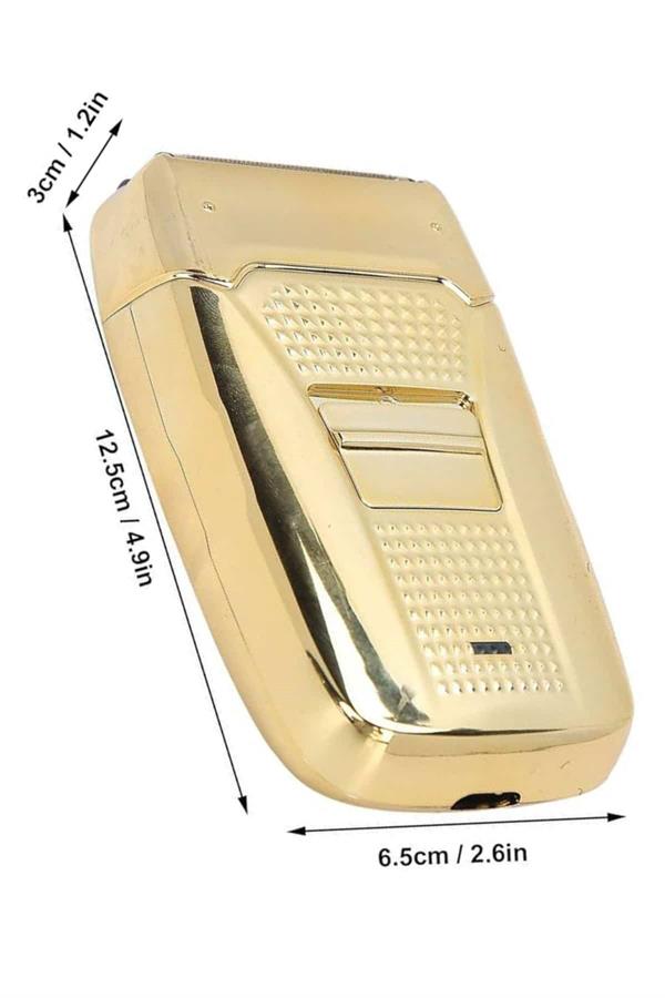 Sakal Kesme Tıraş Makinesi Paslanmaz Çelik Gold Şarjlı - Görsel 5