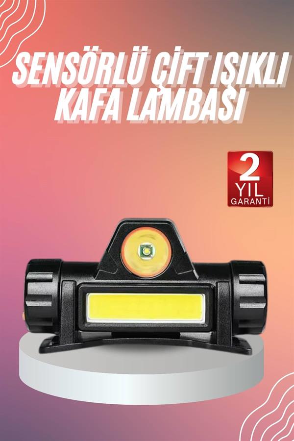 Kafa Lambası Çalışma Işığı Kafa Feneri Şarjlı Mıknatıslı Fenerli - Görsel 2