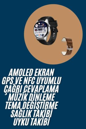 2025 Model Akıllı Saat Titreşimli Uyku ve Sağlık Takibi NFC ve GPS Uyumlu