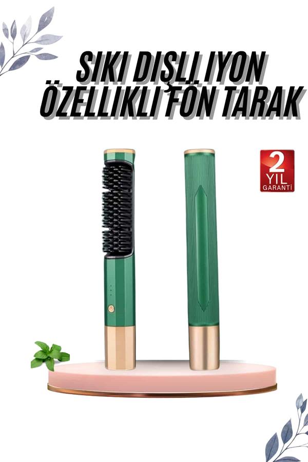 Üflemeli Saç Düzleştirici Fön Tarak Yüksek Isı Ayarlı İyon Özellikli - Görsel 2
