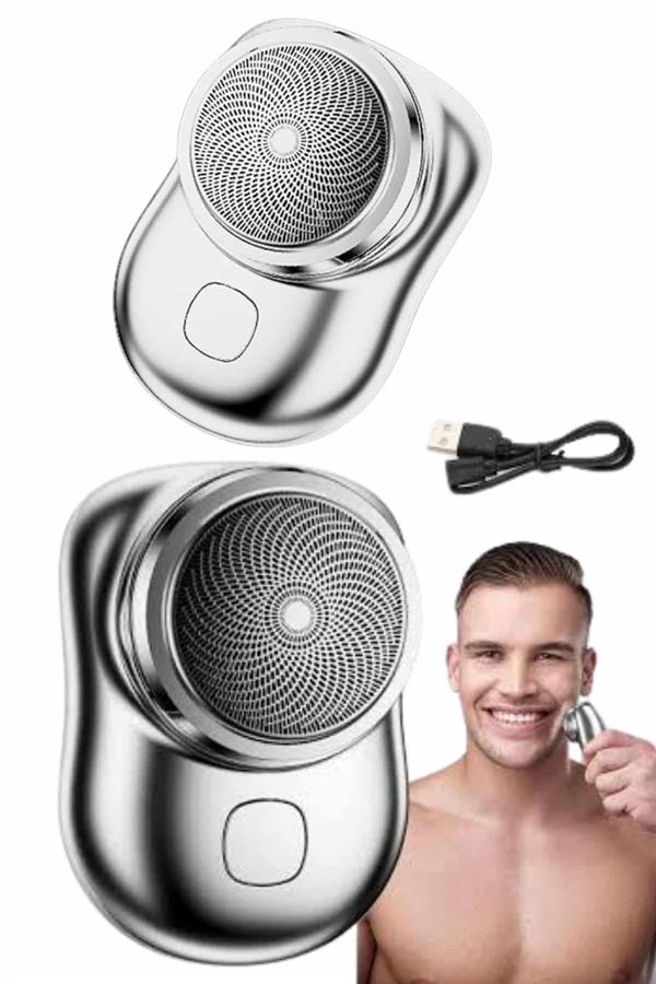 Mini Sıfır Sakal Yanak Tıraş Makinesi USB Şarjlı Sıfır Sakal Taşınabilir Korumalı - Görsel 4