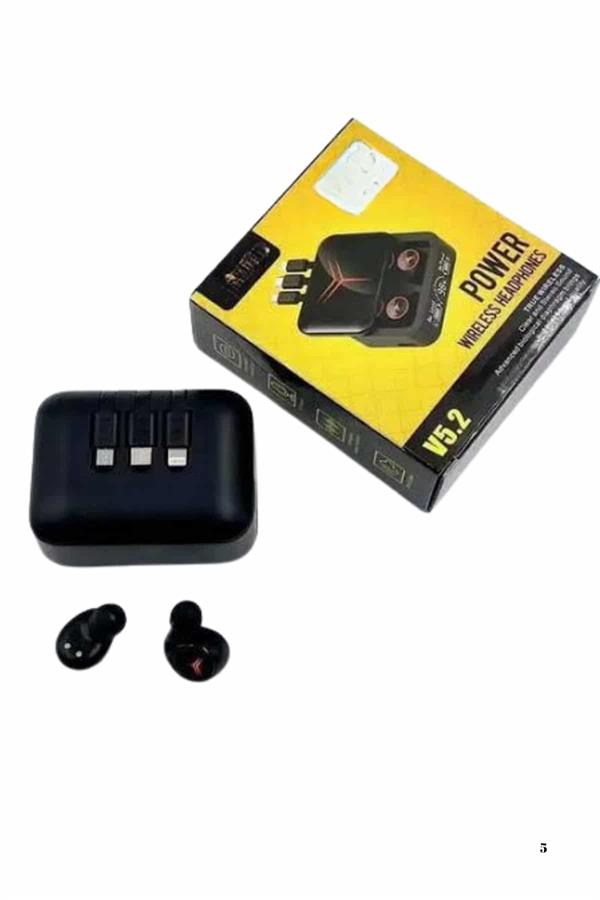 Kablosuz Bluetooth Kulaklık Powerbank Özellikli Göstergeli Hd Mikrofon - Görsel 5