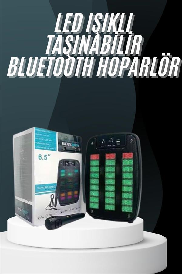 Bluetooth Hoparlör Taşınabilir Şarjlı Işıklı Büyük Boy Yüksek Ses Kaliteli - Görsel 2