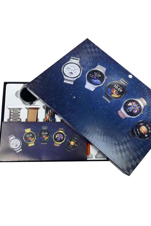 Unısex Yuvarlak Ekranlı 7 Kordonlu Akıllı Saat GPS Destekli Çoklu Kordon Seçeneği - Görsel 3