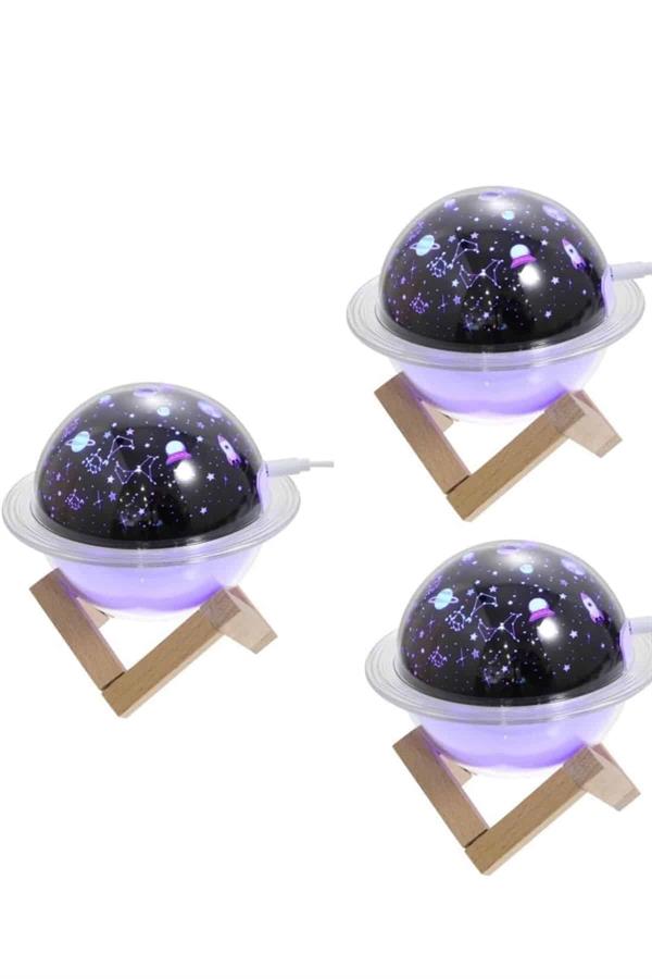 Hava Nemlendirici Led Işıklı Gece Lambası Yıldız Görünümlü Renk Değiştiren - Görsel 3