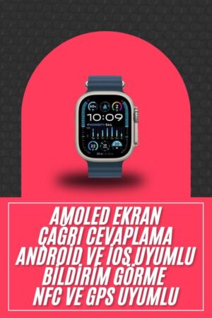 49mm Akıllı Saat Amoled Ekranlı Kadın Erkek Kol Saati Plastik Kordon