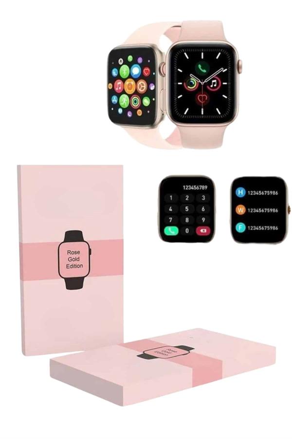Yeni Nesil Kadın Akıllı Saat Rose Gold Android ve İos Uyumlu - Görsel 5