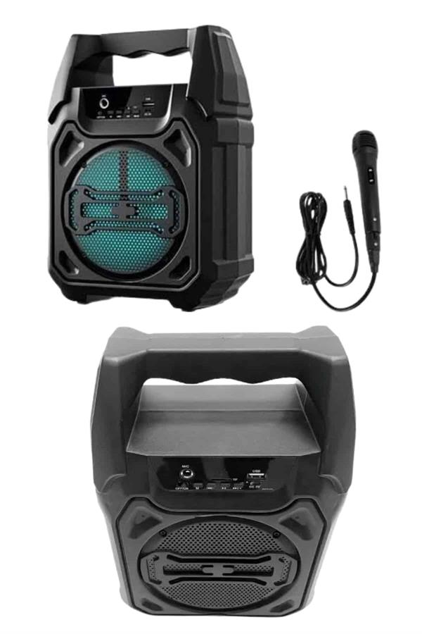 Karaoke Mikrofonlu Fm Radyolu Bluetooth Hoparlör Yüksek Ses Kaliteli - Görsel 4
