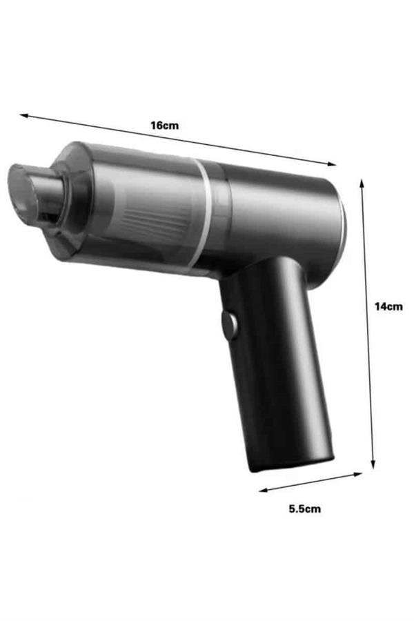 Araç İçi Süpürge Kablosuz Şarjlı Elektrikli Süpürge Elde Taşınabilir - Görsel 3