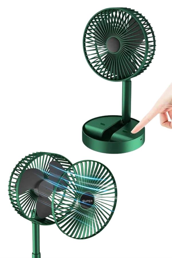 Katlanabilir Teleskopik Şarjlı Fan Masaüstü Soğutucu Vantilatör - Görsel 4