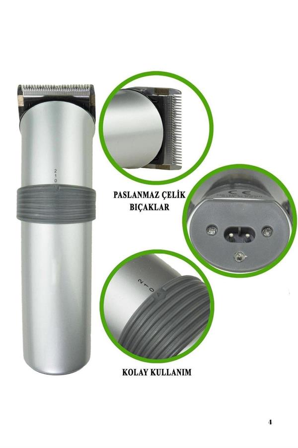 Yeni Nesil Profesyonel Şarjlı Saç Sakal Tıraş Makinesi Ayarlanabilir 4 Taraklı - Görsel 4