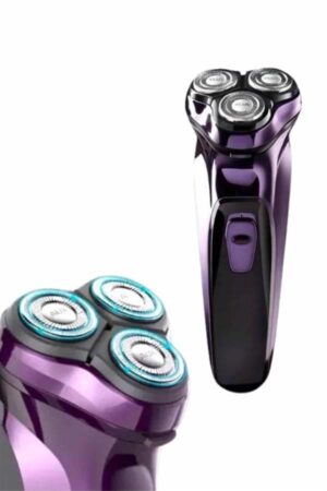 3 Bıçaklı Döner Başlıklı Sakal Sıfır Alma Tıraş Makinesi Profesyonel Paslanmaz Çelik