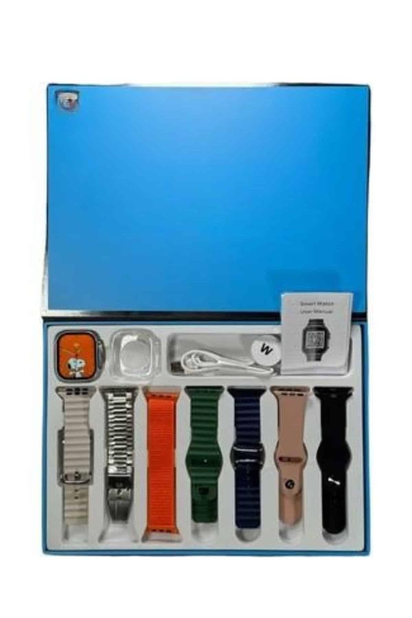 Akıllı Saat 7 Kordon Hediyeli Takvim Alarm Nabız Ölçer Bildirim Görme Sesli Görüşme - Görsel 5