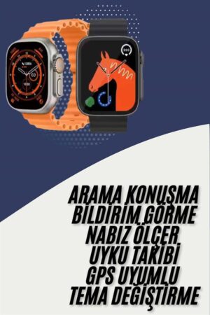 Akıllı Saat Kordon Hediyeli Güçlü Batarya Kapasiteli Titreşimli Bildirim Görme Unisex