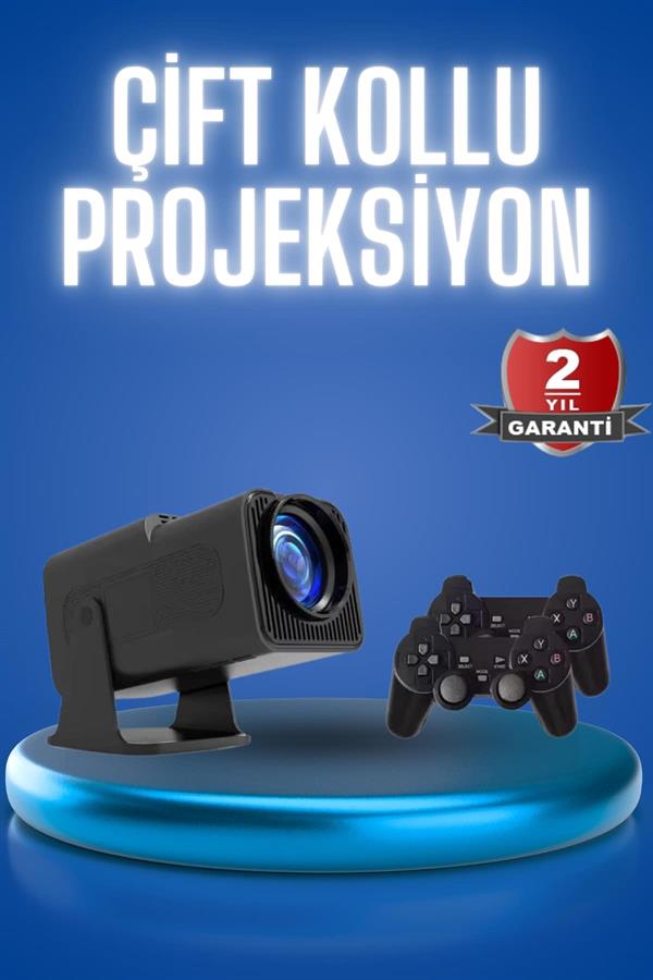 Android Projeksiyon Siyah Taşınabilir Sinema Projektörü 4k 1080p Ev Sineması Bluetooth - Görsel 2