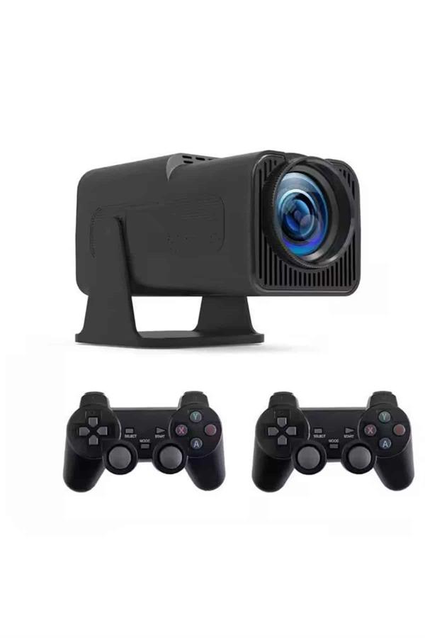 Android Projeksiyon Siyah Taşınabilir Sinema Projektörü 4k 1080p Ev Sineması Bluetooth - Görsel 5