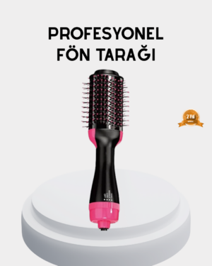 Yeni Nesil Fön Tarağı – 220°C Isı Negatif İyon 360° Dönebilen Kablo