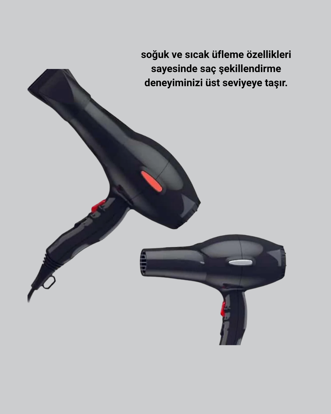 Profesyonel 2200W Fön Makinesi – AC Motorlu Hızlı Kurutma Hafif Tasarım - Görsel 4