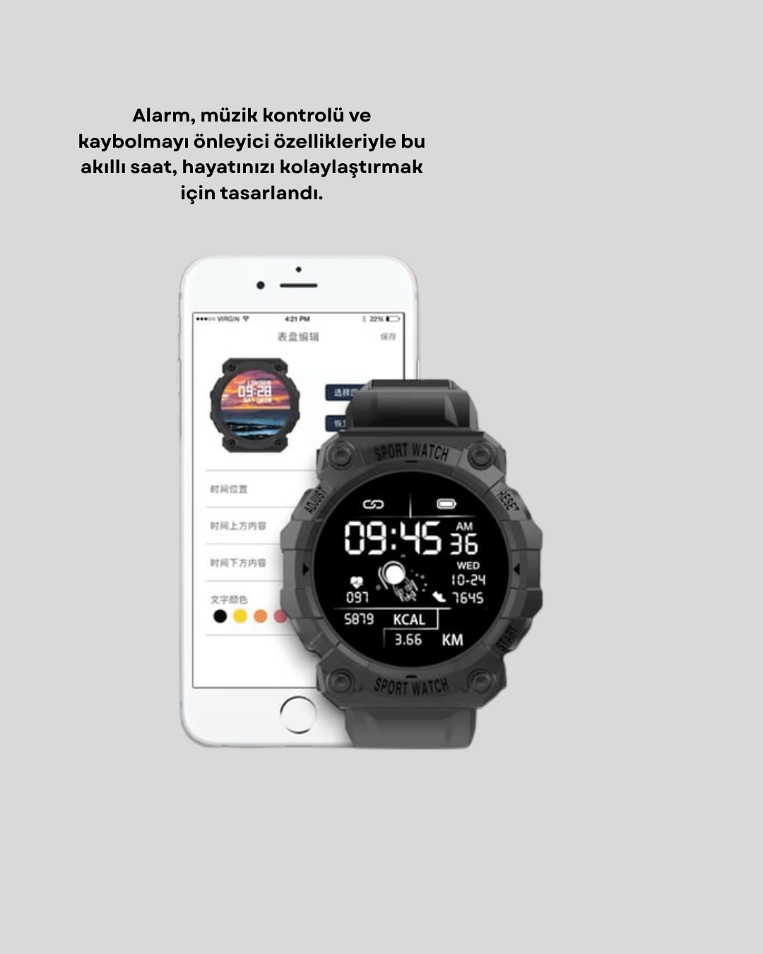 Pro Bluetooth Akıllı Saat – Kalp Atış Kan Basıncı ve Uyku Takibi - Görsel 4