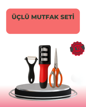 3 Parçalı Çok Fonksiyonlu Mutfak Makas Seti – Paslanmaz Çelik Ergonomik Tasarım