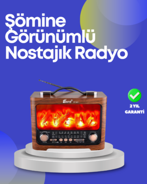 Taşınabilir Kamp Hoparlörü – Solar Şarjlı Şömine Efektli 7W Güçlü Ses