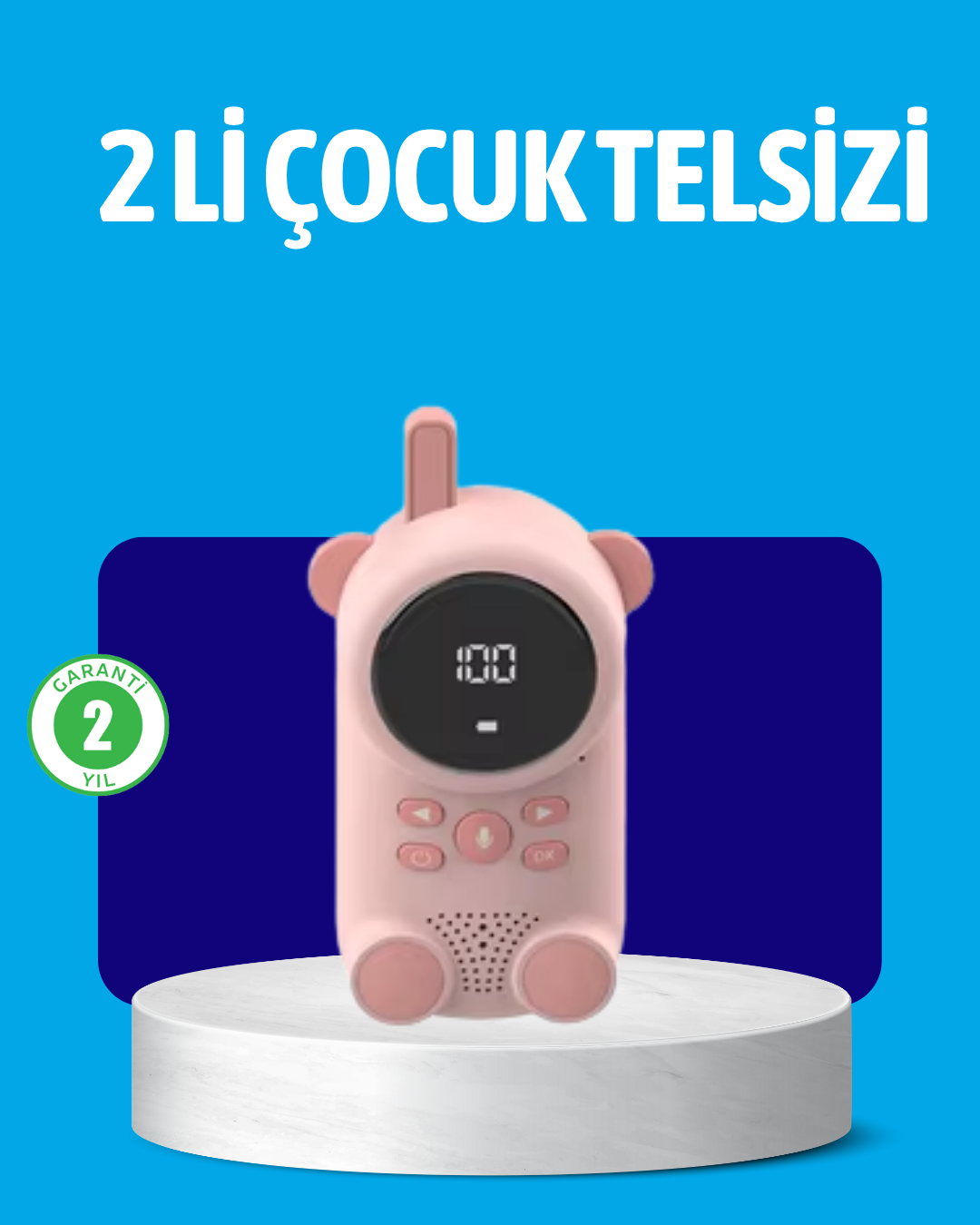 USB Şarjlı Çocuk Telsizi – Renkli Ekran VOX Modu Kompakt Tasarım