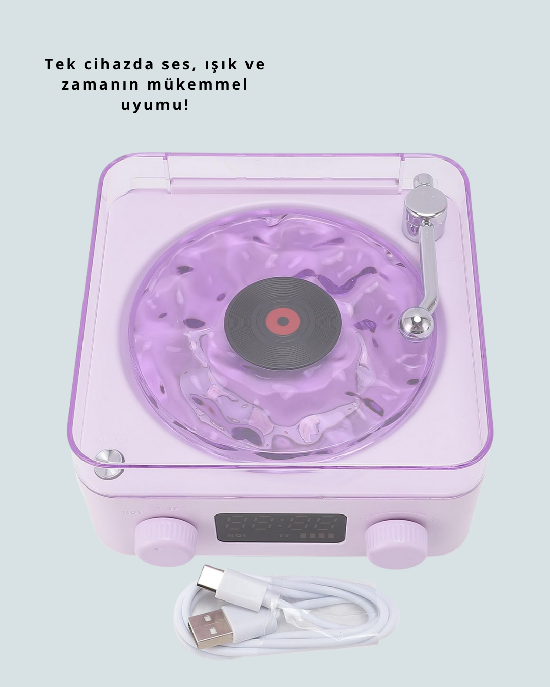 Retro Pikap Tasarımlı Bluetooth Hoparlör – Projektörlü Şarjlı Lamba - Görsel 2