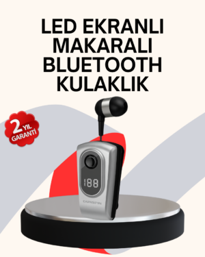 Profesyonel Bluetooth Kulaklık – Klipsli Titreşimli Dijital Göstergeli