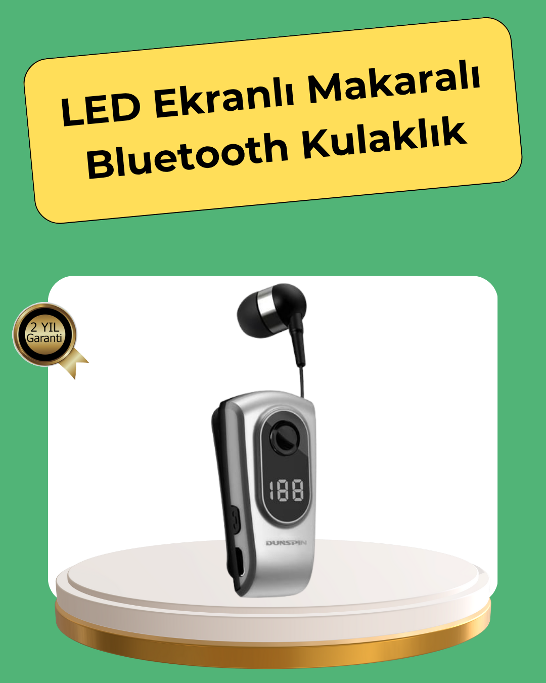 Kablosuz Bluetooth 5.2 Kulaklık – Titreşimli Uyarı ve Uzun Pil Ömrü