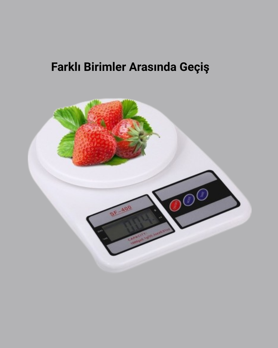 LCD Ekranlı Hassas Dijital Mutfak Terazisi – 5kg Kapasite 1g Hassasiyet - Görsel 4