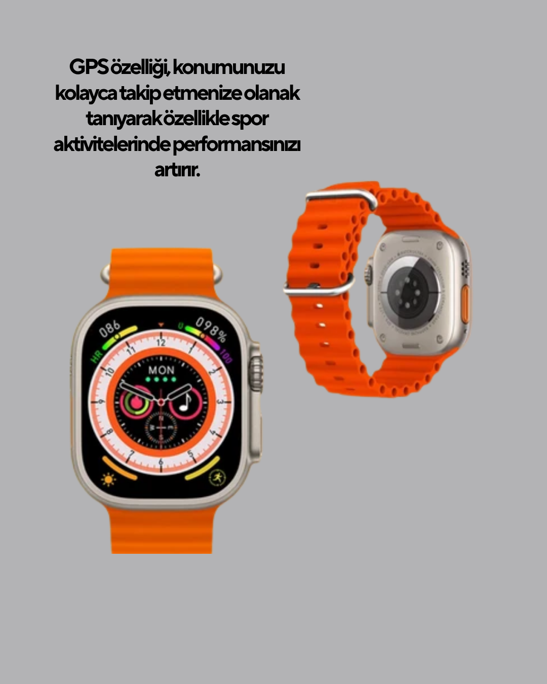 Kordonlu Akıllı Saat – Sesli Görüşme GPS Nabız ve Uyku Takibi - Görsel 2