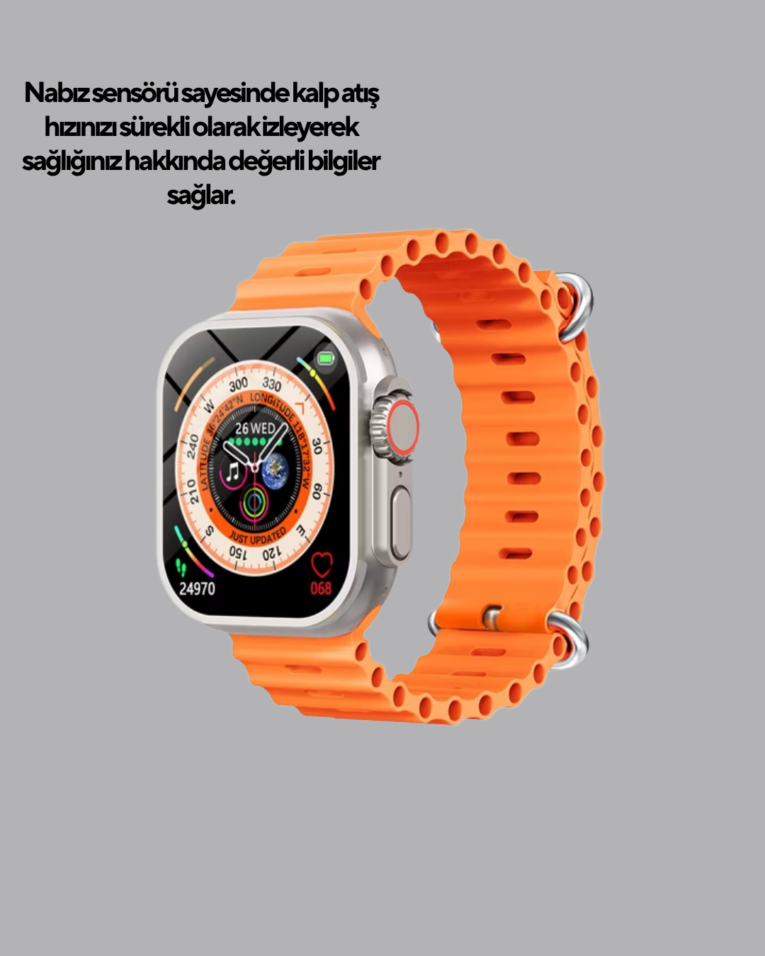 Kordonlu Akıllı Saat – Sesli Görüşme GPS Nabız ve Uyku Takibi - Görsel 3