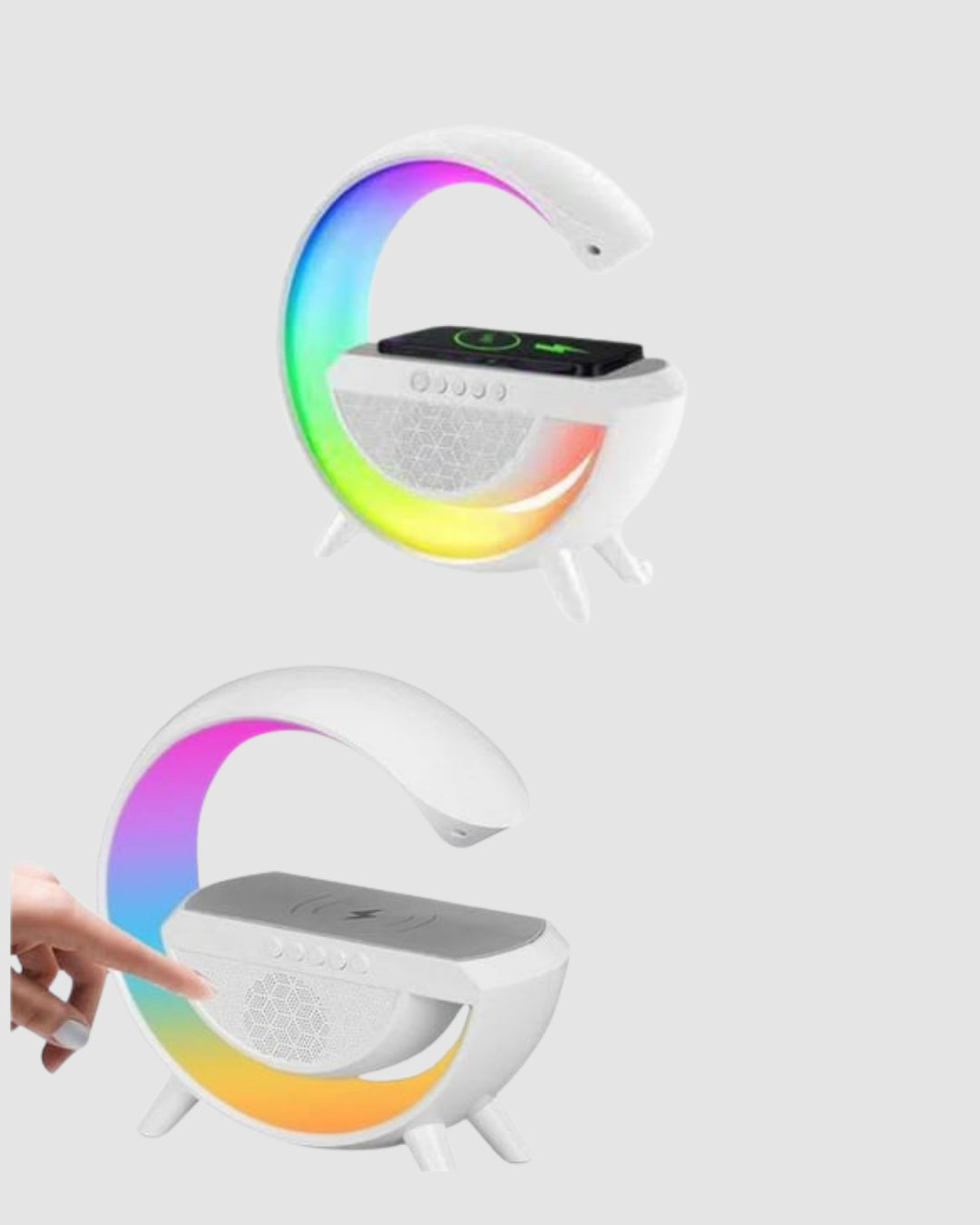 Kablosuz Şarjlı Bluetooth Hoparlör ve Gece Lambası – NFC FM Radyo RGB Işık - Görsel 2