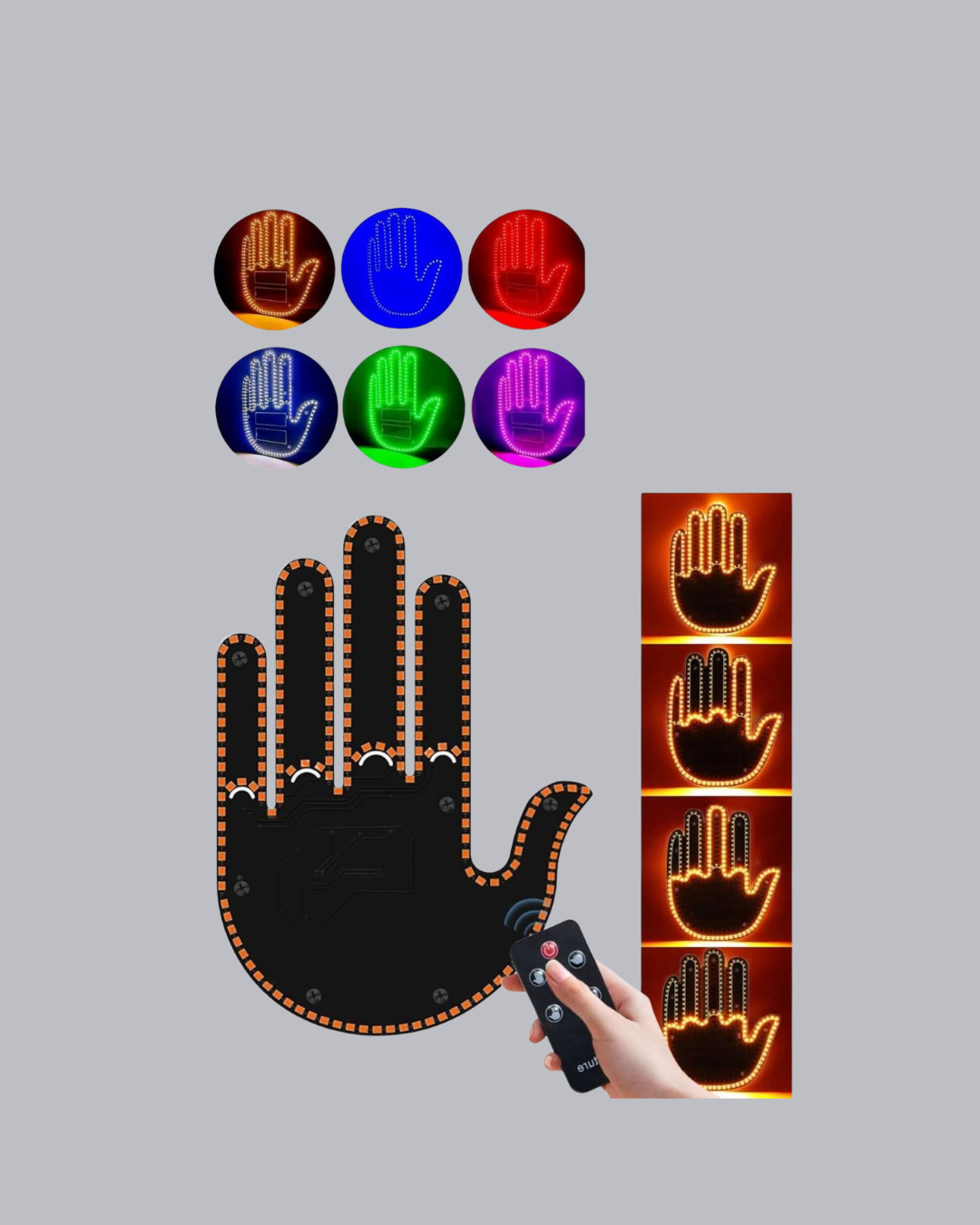 176 LED Amber Renkli El Hareketiyle Kontrol Edilen Motosiklet Dönüş Sinyali - Görsel 2