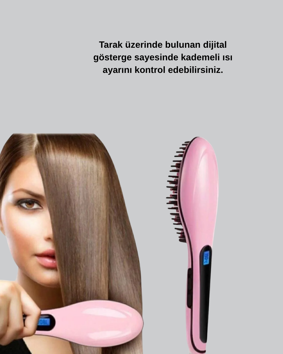 Profesyonel Saç Düzleştirici Tarak – 230°C Maksimum Isı Hızlı Isınma ve Seramik Plaka - Görsel 4