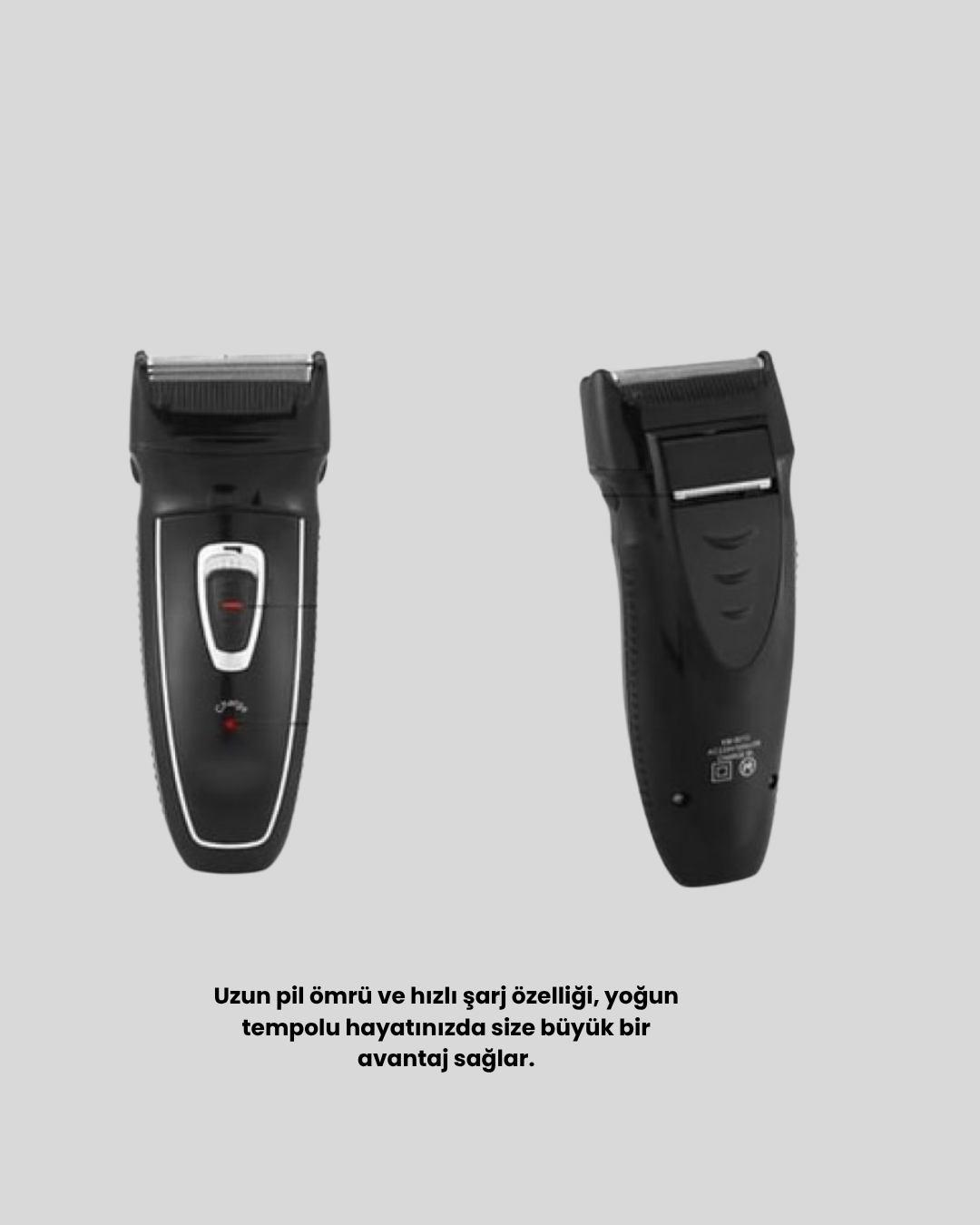 Profesyonel Şarjlı Saç ve Sakal Tıraş Makinesi – Çelik Bıçaklı Ayarlanabilir Başlıklı Kablosuz - Görsel 3