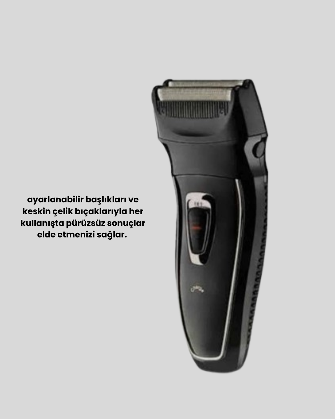 Profesyonel Şarjlı Saç ve Sakal Tıraş Makinesi – Çelik Bıçaklı Ayarlanabilir Başlıklı Kablosuz - Görsel 5