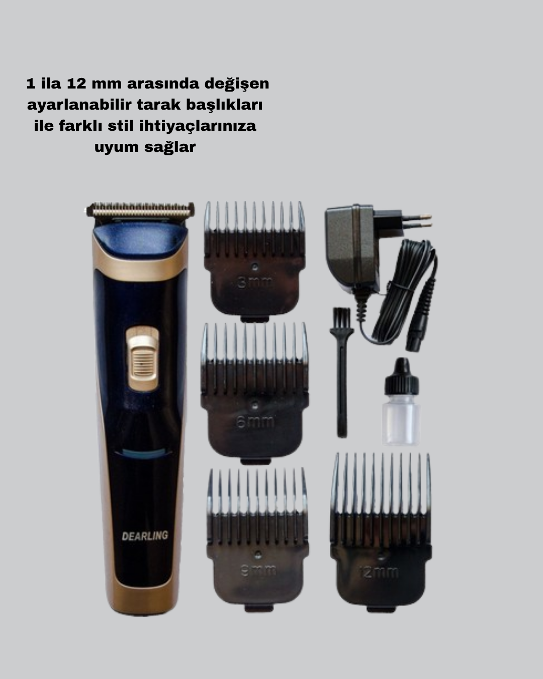 Çelik Bıçaklı Unisex Şarjlı Tıraş Makinesi – Sessiz Motor Kablosuz ve Ayarlanabilir - Görsel 5