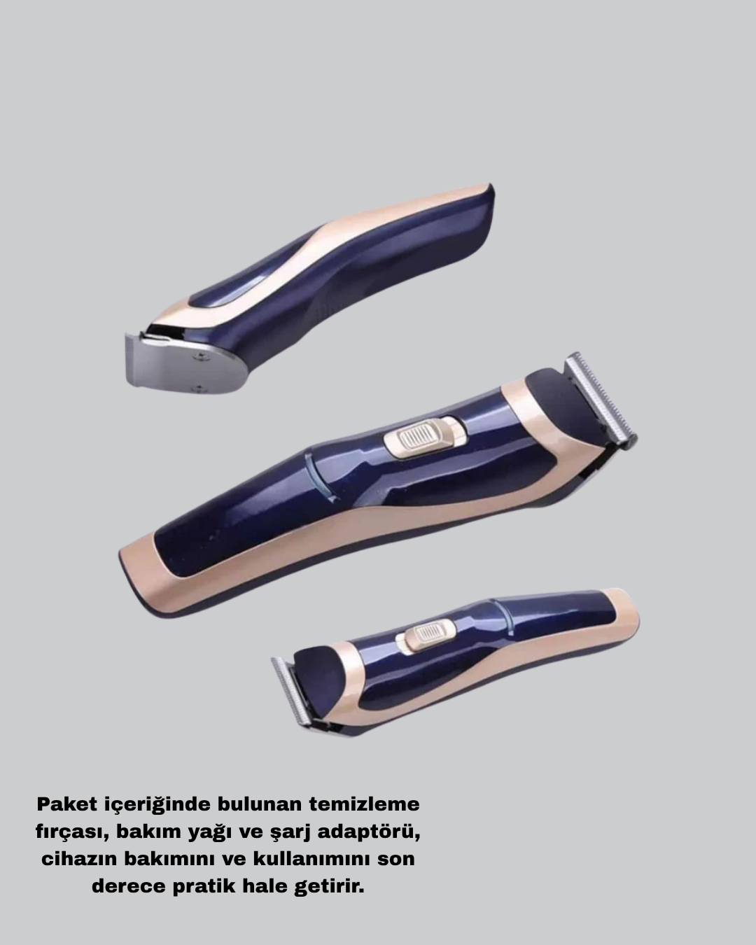 Unisex Şarjlı Saç ve Sakal Tıraş Makinesi – Ayarlanabilir Tarak Başlıkları Sessiz Motor - Görsel 4