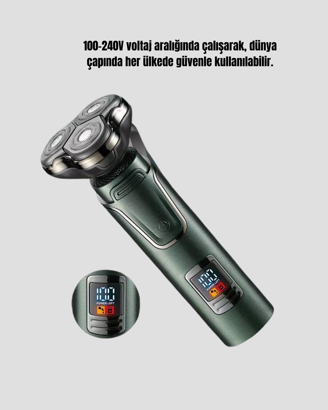 Kablosuz Profesyonel Erkek Bakım Seti – 3 Başlıklı 3D Akıllı Kesim Taşınabilir - Görsel 4