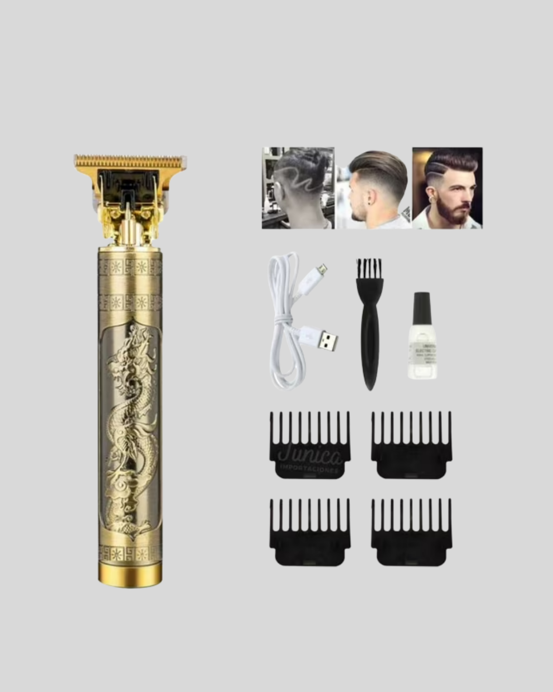 Şarjlı T Bıçaklı Saç ve Sakal Tıraş Makinesi – 3 Başlıklı Güçlü Motorlu 2 Saat Kullanım - Görsel 2