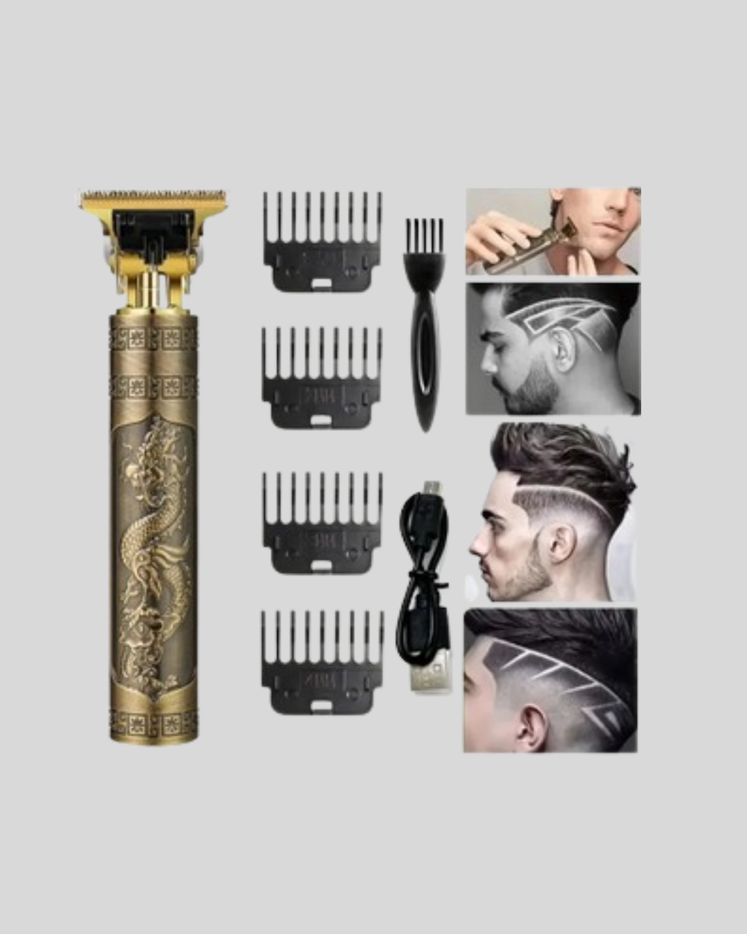 Şarjlı T Bıçaklı Saç ve Sakal Tıraş Makinesi – 3 Başlıklı Güçlü Motorlu 2 Saat Kullanım - Görsel 5