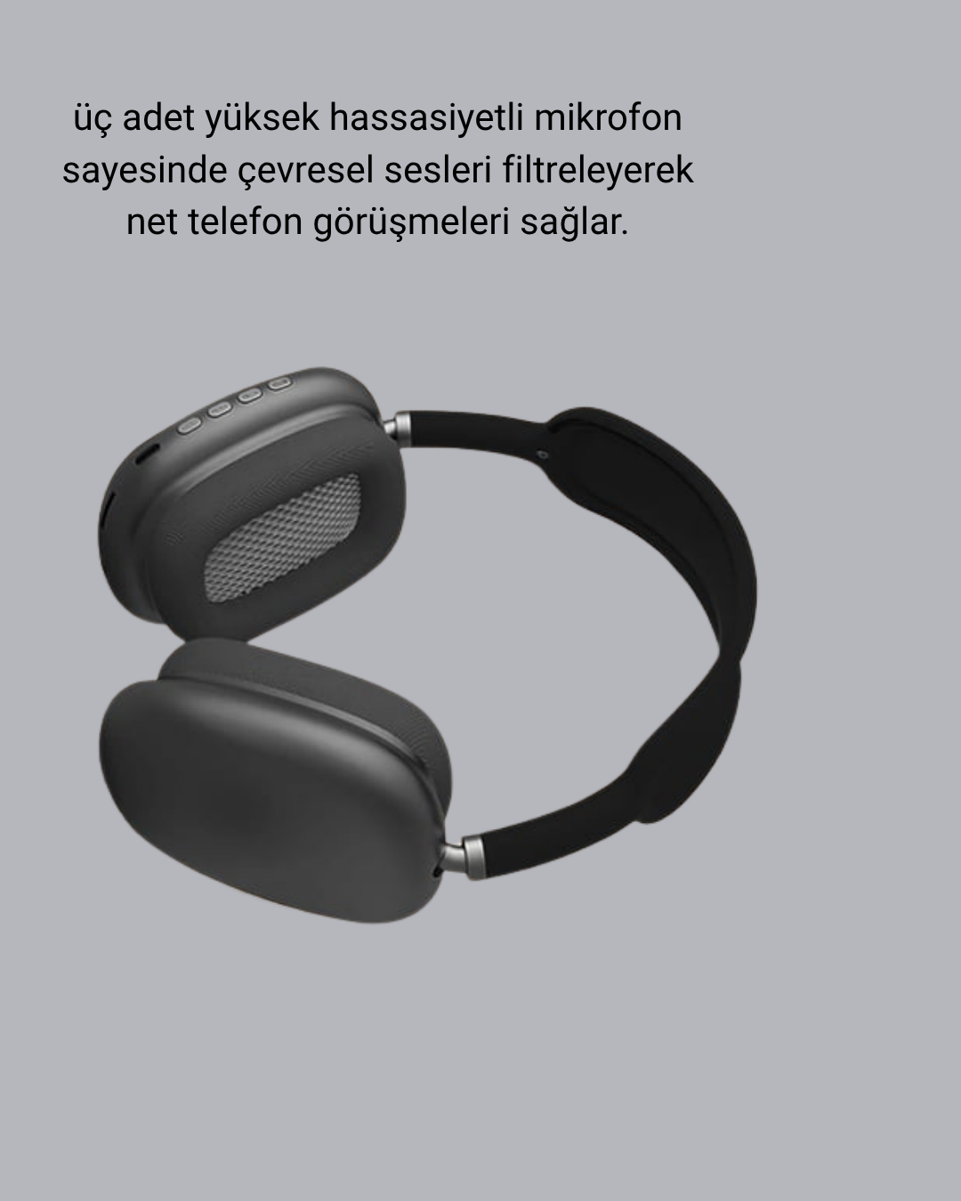 Bluetooth 5.0 Kulak Üstü Kulaklık – Gürültü Engelleme Uzamsal Ses Hızlı Şarj - Görsel 3